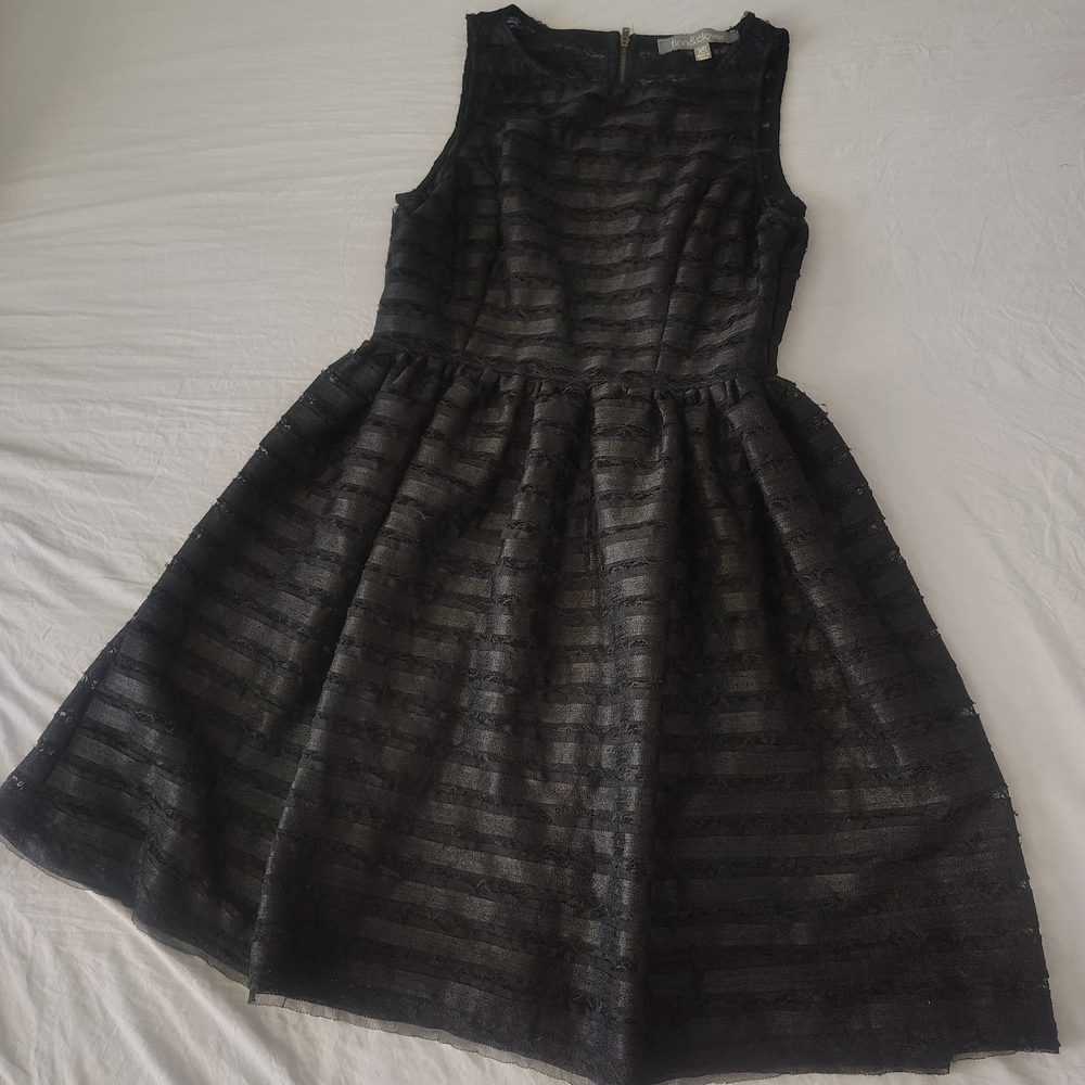 finn & clover Black Striped Mini Dress